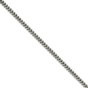 Men's 6.75mm Stainless Steel Franco Chain Necklace, 24 Inch